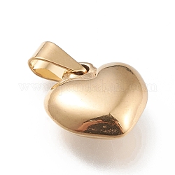 201 ciondoli in acciaio inossidabile, cuore, per San Valentino, oro, 16x16x7mm, Foro: 7x3.5 mm