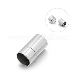 304 Säulen-Magnetverschluss aus Edelstahl mit Klebeenden, Edelstahl Farbe, 20x12 mm, Bohrung: 10 mm