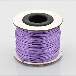 Cola de rata macrame nudo chino haciendo cuerdas redondas hilos de nylon trenzado hilos, Cordón de raso, púrpura medio, 1mm, alrededor de 32.8 yarda (30 m) / rollo