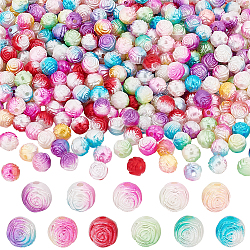 PH PandaHall 550pcs Rose Flower Beads 11 Colors Imitation Pearl Beads Rose Carved Loose Beads Floral Decor Charms for Scrapbooking Necklace Bracelet Jewelry Making Shoe Hair Clip Home Decor