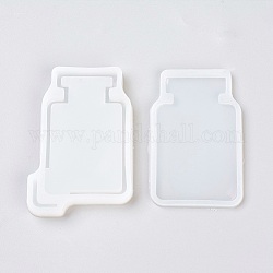 Food Grade Silicone Molds, Resin Casting Molds, For UV Resin, Epoxy Resin Jewelry Making, Perfume Bottle, White, 8.8~9.4x5.6~6.3x0.5~1cm, Inner Size: 7.9x4.9cm, 2pcs/set