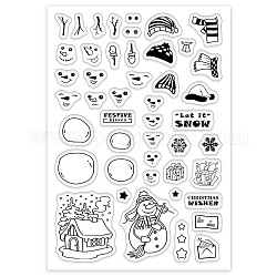 PVC-Plastikstempel, für diy scrapbooking, Fotoalbum dekorativ, Karten machen, Briefmarkenblätter, Weihnachten themed Muster, 16x11x0.3 cm