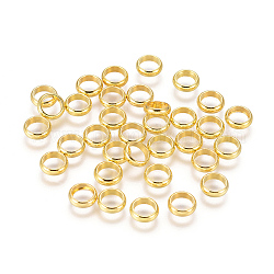 Perles séparateurs en laiton, rondelle, or, 6x2mm, Trou: 4mm