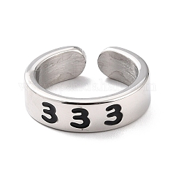 女性用エンジェルナンバーリング  ステンレス鋼のエナメルカフの指輪304つ  NUM。3  usサイズ6 3/4(17.1mm)