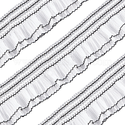 Gorgecraft-Polyester-Doppelschicht-Organza-Bänder, Chiffonbänder, zum Nähen von Dekorationen, weiß, 4-1/8~4-3/8 Zoll (105~110 mm), 3yards / bag