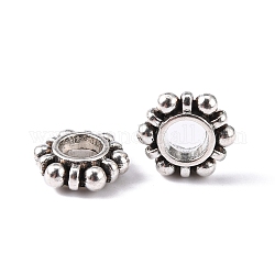 Des séparateurs perles en alliage, Sans cadmium & sans nickel & sans plomb, fleur, argent antique, 11x4mm, Trou: 5mm