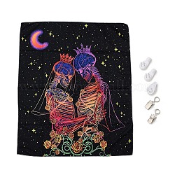 UV Reactive Blacklight Tapestry, Polyester Decorative Wall Tapestry, for Home Decoration, Rectangle, Skull Pattern, 950x750x0.5mm