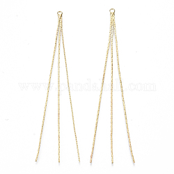 Grandi pendenti con nappina a catena in ottone coreana, oro, 80x2x1.5mm, Foro: 1.8 mm