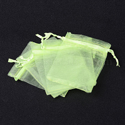 Sacs-cadeaux en organza avec cordon de serrage, pochettes à bijoux, fête de mariage cadeaux de noël sacs-cadeaux, vert clair, 30x20 cm