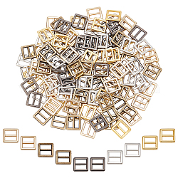 NBEADS 200 Pcs 5 Colors Mini Buckles 7x7mm, Metal Slide Buckles Tri-Glide Slides Adjustable Buckle Fasteners for Fasteners Strapping Backpack DIY Crafts Bags Sewing Accessories