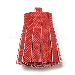Decorazioni pendenti con nappe in similpelle, rosso scuro, 36x20~25mm, Foro: 6x5.4 mm