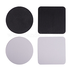 NBEADS Rubber Coasters, Cup Mats, Square and Flat Round, White, 95x3mm