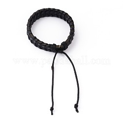 Bracelets de cordon en cuir, noir, 55mm