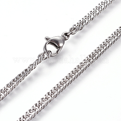 304 in acciaio inossidabile collane a catena di grano, con chiusure moschettone, colore acciaio inossidabile, 19.68 pollice (50 cm)