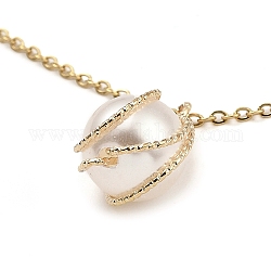 ABS Plastic Pendant Necklaces, with Brass Cable Chains, Light Gold, 15.94 inch(40.5cm)
