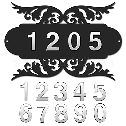 Kits de numéro de maison de bricolage creatcabin, y compris des plaques d'adresse murales en fer et des autocollants de numéro de boîte aux lettres en résine, couleur mixte, plaques d'adresse : 200x300x1.5 mm, autocollants: 69~70x29~54x9mm
