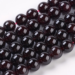 Perles en pierres gemme, grenat naturel, ronde, rouge foncé, 4mm, Trou: 0.5mm, Environ 92 pcs/chapelet, 17 pouce