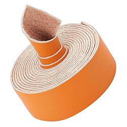 Cordón plano de microfibra imitación cuero, Accesorios de la ropa, naranja, 25x1.5mm, alrededor de 2.19 yarda (2 m) / rollo