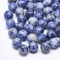 Натуральный голубой камень бисер бисер, половине просверлил, круглые, 8 мм, половину отверстия: 1.2 мм