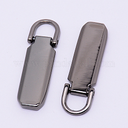 Accesorios con lengüeta de repuesto de aleación de zinc, Para equipaje maleta mochila chaqueta bolsos abrigo, gunmetal, 41x12x4mm, agujero: 7x8 mm