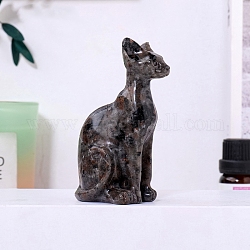 Ägyptische Katze, natürlicher Feuerstein, Jaspis, Ausstellungsdekoration, Reiki-Energiesteinornament, 80x45 mm