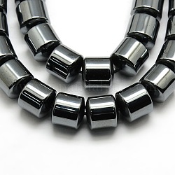 Grade AA Non-magnetic Synthetic Hematite Column Beads Strands, Non-magnetic Synthetic Hematite, 10x10mm, Hole: 1mm, about 39pcs/strand, 16 inch