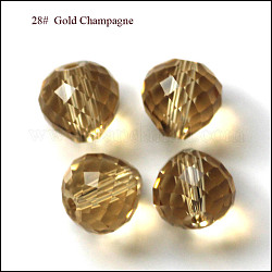 Imitation österreichischen Kristallperlen, Klasse aaa, facettiert, Träne, golden, 6 mm, Bohrung: 0.7~0.9 mm