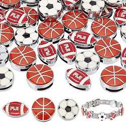 AHADERMAKER 36pcs 3 style Alloy Slide Charms, with Enamel, Sports Goods, Mixed Color, 12.5~14.5x9~13.5x3.5~4.5mm, Hole: 1.5x7~8.5mm, 12pcs/style