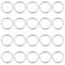 Unicraftale 20 Stück 304 Edelstahl-Sprungringe, runden Ring, Edelstahl Farbe, 9 Gauge, 26x3 mm, Innendurchmesser: 20 mm
