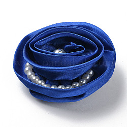 Panno di fiori con spilla di perle di plastica, spilla in ferro color platino per borse porta abiti, blu, 70~75x72~80x27~32mm