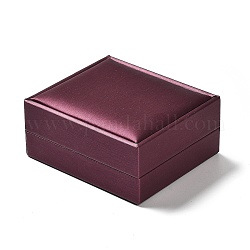 Boîtes de rangement pour colliers et pendentifs en tissu, boîtes d'emballage de bijoux avec une éponge à l'intérieur, rectangle, vieille rose, 8.5x7.4x4 cm