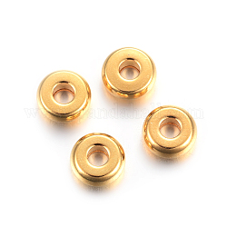 304 Stainless Steel Spacer Beads, Flat Round, Golden, 5x2mm, Hole: 1.5mm