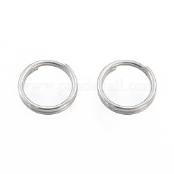304 acero inoxidable anillos partidos, anillos de salto de doble bucle, color acero inoxidable, 6x1mm, diámetro interior: 5 mm, solo alambre: 0.6mm