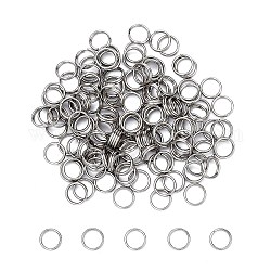 304 anelli portachiavi in ​​acciaio inox, anelli di salto a doppio anello, colore acciaio inossidabile, 6x1.2mm, circa  4.8mm diametro interno, 5000pcs/scatola