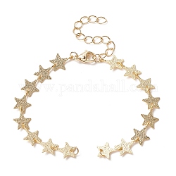 Fabrication de bracelet chaîne à maillons étoiles en laiton, avec fermoir mousqueton, pour la fabrication de bracelets lien, or, 6-1/4 pouce (16 cm)