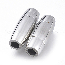 304 cierres magnéticos de acero inoxidable con extremos para pegar, oval, color acero inoxidable, 16.5x6x6mm, agujero: 3 mm