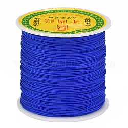 Braided Nylon Thread, Chinese Knotting Cord Beading Cord for Beading Jewelry Making, Blue, 0.8mm, about 100yards/roll