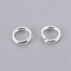 304 anelli di salto in acciaio inox, anelli di salto aperti, colore argento placcato, 18 gauge, 6x1mm, diametro interno: 4mm, circa 50pcs/5g