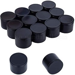 PandaHall 20 Pack 50ml Metal Tins Deep Solid Slip Top Round Tin Containers with Lids Metal Storage Tin Jars For Cosmetics, Party Favors and Gifts, Gunmetal