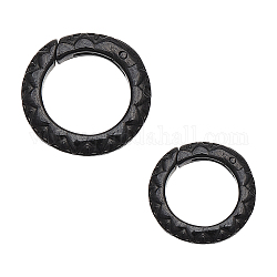 Unicraftale 2 pièces 2 styles 304 anneaux de porte à ressort en acier inoxydable, o bagues, placage ionique (ip), gunmetal, 7 jauge, 18~21.5x3.5mm, diamètre intérieur: 12~15 mm, 1pc / style