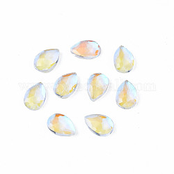 Cabujones de cristal de rhinestone, accesorios de la decoración del arte del clavo, facetados, lágrima, claro ab, 6x4x1.5mm