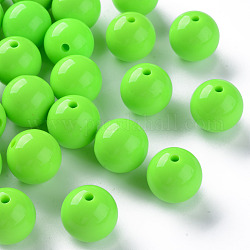 Opaque Acrylic Beads, Round, Lime, 20x19mm, Hole: 3mm, about 111pcs/500g