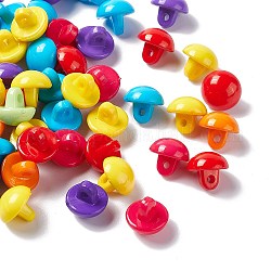 Bottoni con gambo acrilico, opache perline pulsante acrilici, mezzo tondo, colore misto, attacco 10.5 mm di diametro, 10 mm di spessore, Foro: 2 mm, circa 1350pcs/500g