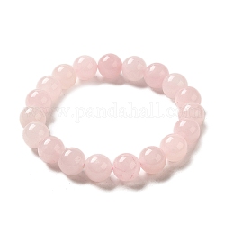 Bracelet en pierre gemme, quartz rose, environ 5.2 diamètre intérieur cm, Perle: 10 mm de diamètre, 19 pcs / chapelet