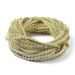 Ruban de dentelle ondulée en filigrane, forme d'onde, pour les accessoires vestimentaires, kaki foncé, 3/8 pouce (10 mm), environ 130 m / paquet
