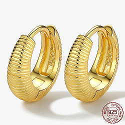 925 Sterling Silver Hoop Earrings, Ring, with 925 Stamp, Real 18K Gold Plated, 16mm