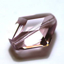 Имитация австрийских кристаллов, класс AAA, граненые, двухконусные, розовые, 10x8x4.5 мм, отверстие : 0.9~1 мм