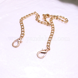 Tracolla a catena in ferro, con chiusure in lega, per sostituzione borsetta o tracolla, oro chiaro, 120x0.8x0.2cm