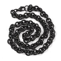 Ионное покрытие (ip) 304 ожерелья из нержавеющей стали, с карабин-лобстерами , электрофорез черный, 19.65 дюйм (49.9 см)