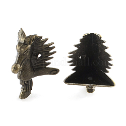 Paraspigoli in lega scatola drago, bronzo antico, 23x23x39mm, Foro: 2 mm